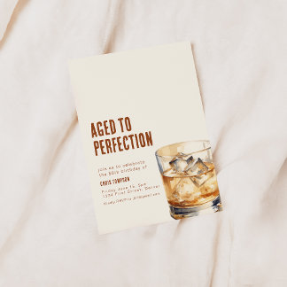 シンプルウイスキー熟成誕生日招待状 招待状