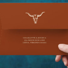 シンプルウェスタン・ボヘミアン牛スカル結婚ズ