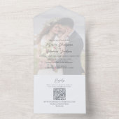 シンプルウェディングフォト ライトブルー オールインワン招待状 (内側)