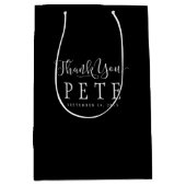 シンプルウェディングモダンパーティーまたはゲストサンキューメッド ミディアムペーパーバッグ (正面)