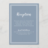 シンプルウェディングレセプションダスティブルーフレーム白 エンクロージャーカード (正面)