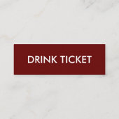 シンプルウェディングレセプションブルゴーニュチケット スキニー名刺 (裏面)