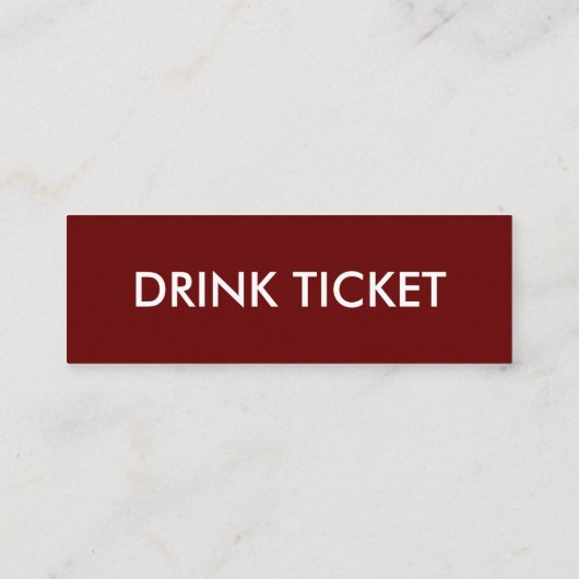 シンプルウェディングレセプションブルゴーニュチケット スキニー名刺 (裏面)