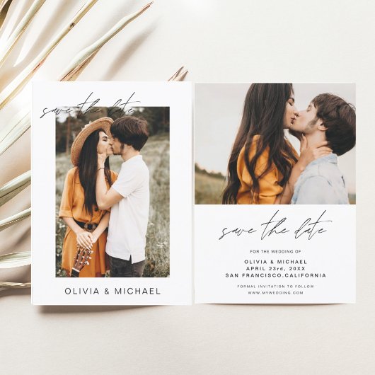 シンプルウェディング日付を保存フォトミニマリスト セーブザデート