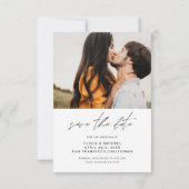 シンプルウェディング日付を保存フォトミニマリスト セーブザデート (裏面)