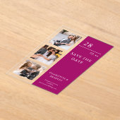 シンプルウェディング日付写真写真の保存 アクリル招待状 (レイダウン)