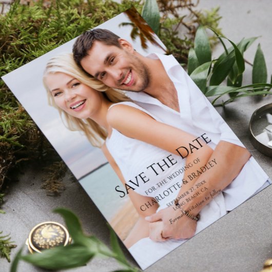 シンプルウェディング日付写真写真の保存 セーブザデート