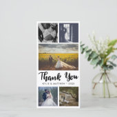 シンプルウェディング フォト5枚 ありがとう サンキューカード (スタンド正面)