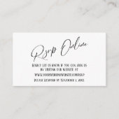 シンプルウェディングRSVPオンラインエレガント手書き入力Enc エンクロージャーカード (正面)