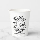 シンプルウェルカムウェディング 紙コップ (正面)