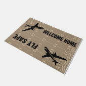 シンプルウェルカムドアマット、飛行機マット ドアマット (アングル)