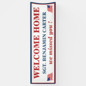 シンプルウェルカムホーム軍隊アーミーマリン 横断幕 (縦)
