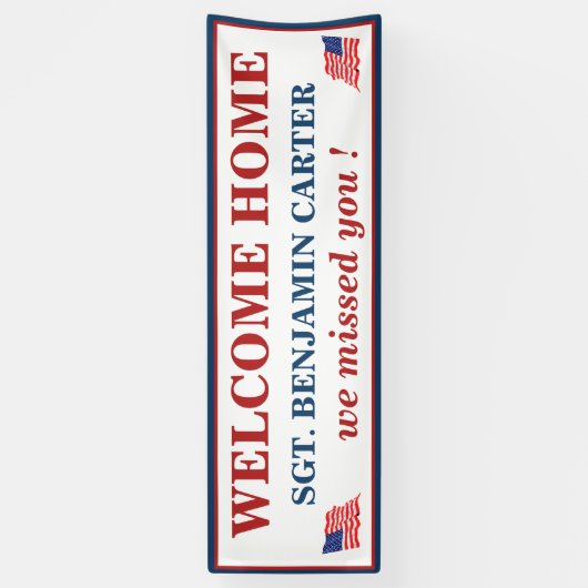 シンプルウェルカムホーム軍隊アーミーマリン 横断幕 (縦)