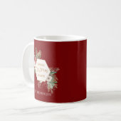 シンプルウォーターカラーウィンターボタニカルレッドホリデイ コーヒーマグカップ (正面左)