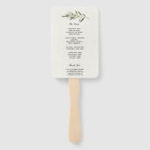 シンプルウォーターカラーオリーブグリーンブランチ ハンドファン (裏面)