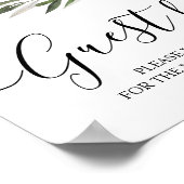 シンプルウォーターカラーオリーブグリーンブランチ ポスター (角)