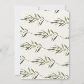 シンプルウォーターカラーオリーブグリーンブランチ 招待状 (裏面)