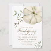 シンプルウォーターカラーカボンプキンフレンドリディナー 招待状 (正面)