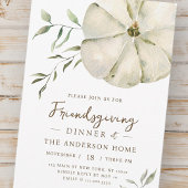 シンプルウォーターカラーカボンプキンフレンドリディナー 招待状