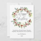 シンプルウォーターカラークリスマスベリーズフラット シーズンカード (正面)