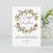 シンプルウォーターカラークリスマスベリーズフラット シーズンカード (スタンド正面)