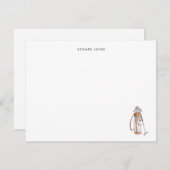 シンプルウォーターカラーゴルフバッグパーソナライズされた サンキューカード (正面/裏面)