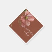 シンプルウォーターカラーテラコッタフローラ結婚ズ スタンダードカクテルナプキン (角)