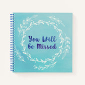 シンプルウォーターカラーブルーリタイアメントパーティー ノートブック (正面)