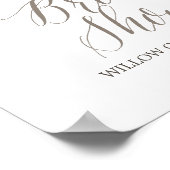 シンプルウォーターカラーブーケブライダルシャワーウェルカム ポスター (角)