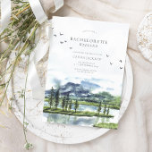 シンプルウォーターカラーレイクサイドバチェロレッテ 招待状