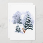 シンプルウォーター色の森クリスマスホリデーカード 案内状 (正面/裏面)