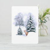 シンプルウォーター色の森クリスマスホリデーカード 案内状 (スタンド正面)