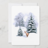 シンプルウォーター色の森クリスマスホリデーカード 案内状 (正面)