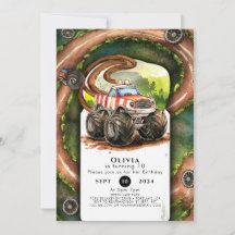 シンプルウォーター色モンスタートラック誕生日