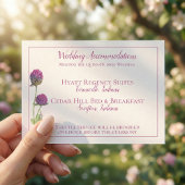 シンプルウオーターカラーアマランスシスルフラワー結婚ズ エンクロージャーカード