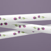 シンプルウオーターカラーアマランスシスルフラワー結婚ズ サテンリボン