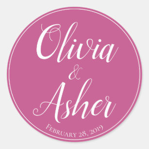 シンプルウオーターカラーアマランスシスルフラワー結婚ズ ラウンドシール