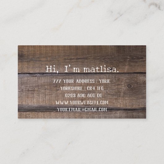 シンプルウッドオ素朴ークスタイルパターンプロフェッショナル 名刺 (裏面)