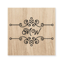 シンプルウッドフ素朴ライッシュモノグラムヴィンテージレトロ