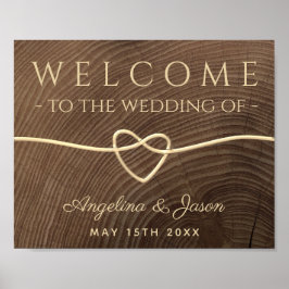 シンプルウッド結婚歓迎 ポスター