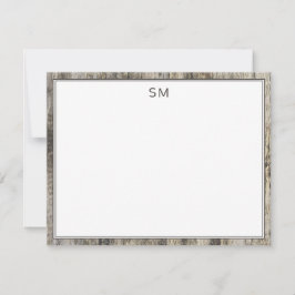 シンプルウッ素朴ドモノグラムイニシャル   ノートカード