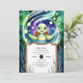 シンプルウミガメ誕生日 招待状 (スタンド正面)