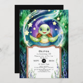 シンプルウミガメ誕生日 招待状 (正面/裏面)