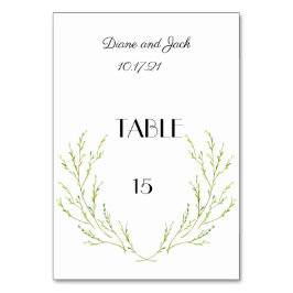 シンプルウーターカラーローレルリース テーブルナンバー