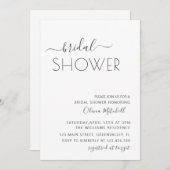 シンプルエクラシックルガントミニマルブライダルシャワー 招待状 (正面/裏面)