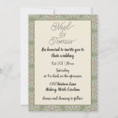 シンプルエスニックスタイルセージ緑カラー 招待状 (正面)