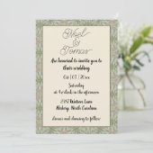 シンプルエスニックスタイルセージ緑カラー 招待状 (スタンド正面)