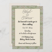 シンプルエスニックスタイルセージ緑カラー 招待状 (正面/裏面)