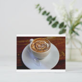 シンプルエスプレッソカップ&ソーサーユニークデザイン ポストカード (スタンド正面)