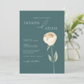 シンプルエメエレガントラルドグリーンバラフローラ結婚ズ 招待状 (スタンド正面)